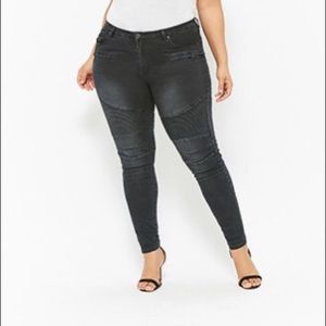 American Bazi Plus Size Skinny Moto Jeans